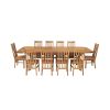 Country Oak 340cm Extending Cross Leg Oval Table and 10 Chelsea Timber Seat Chairs - 4