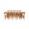 Country Oak 340cm Extending Cross Leg Oval Table and 10 Chelsea Timber Seat Chairs - 5