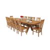 Country Oak 340cm Extending Cross Leg Oval Table and 12 Chelsea Timber Seat Chairs - 2