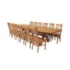Country Oak 340cm Extending Cross Leg Oval Table and 12 Chelsea Timber Seat Chairs - 3