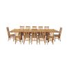 Country Oak 340cm Extending Cross Leg Oval Table and 12 Chelsea Timber Seat Chairs - 5