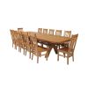 Country Oak 340cm Extending Cross Leg Oval Table and 12 Chelsea Timber Seat Chairs - 7