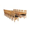 Country Oak 340cm Extending Cross Leg Square Table and 12 Grasmere Brown Leather Chairs - 2