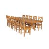 Country Oak 340cm Extending Cross Leg Square Table and 10 Grasmere Timber Seat Chairs - 2