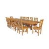 Country Oak 340cm Extending Cross Leg Square Table and 12 Grasmere Timber Seat Chairs - 2