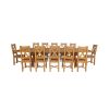 Country Oak 340cm Extending Cross Leg Square Table and 12 Grasmere Timber Seat Chairs - 5
