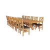 Country Oak 340cm Extending Cross Leg Square Table and 12 Windermere Brown Leather Chairs - 5