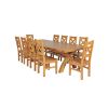 Country Oak 340cm Extending Cross Leg Square Table and 10 Windermere Timber Seat Chairs - 2