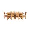 Country Oak 340cm Extending Cross Leg Square Table and 10 Windermere Timber Seat Chairs - 5
