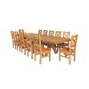Country Oak 340cm Extending Cross Leg Square Table and 12 Windermere Timber Seat Chairs - 2