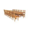 Country Oak 340cm Extending Cross Leg Square Table and 12 Windermere Timber Seat Chairs - 3