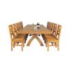 Country Oak 340cm Extending Cross Leg Square Table and 12 Windermere Timber Seat Chairs - 4