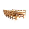 Country Oak 340cm Extending Cross Leg Square Table and 12 Chester Timber Seat Chairs - 3