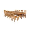 Country Oak 340cm Extending Cross Leg Square Table and 10 Chelsea Timber Seat Chairs - 2