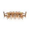Country Oak 340cm Extending Cross Leg Square Table and 10 Chelsea Timber Seat Chairs - 4
