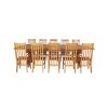 Country Oak 340cm Extending Cross Leg Square Table and 10 Chelsea Timber Seat Chairs - 5