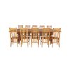 Country Oak 340cm Extending Cross Leg Square Table and 10 Chelsea Timber Seat Chairs - 5