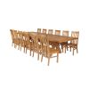 Country Oak 340cm Extending Cross Leg Square Table and 12 Chelsea Timber Seat Chairs - 3