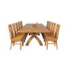 Country Oak 340cm Extending Cross Leg Square Table and 12 Chelsea Timber Seat Chairs - 4