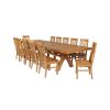 Country Oak 340cm Extending Cross Leg Square Table and 12 Chelsea Timber Seat Chairs - 5