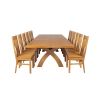 Country Oak 340cm Extending Cross Leg Square Table and 12 Chelsea Timber Seat Chairs - 6