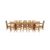 Country Oak 340cm Extending Cross Leg Square Table and 12 Chelsea Timber Seat Chairs - 7