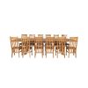 Country Oak 340cm Extending Cross Leg Square Table and 12 Chelsea Timber Seat Chairs - 8