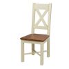 Grasmere Cross Back Cream Painted Chair With Solid Oak Seat - 10% OFF WINTER SALE - 5