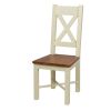 Grasmere Cross Back Cream Painted Chair With Solid Oak Seat - 10% OFF SPRING SALE - 5