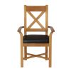 Grasmere Oak Carver Dining Chair With Brown Leather Seat - 20% OFF WINTER SALE - 7
