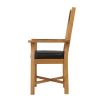 Grasmere Oak Carver Dining Chair With Brown Leather Seat - 20% OFF WINTER SALE - 8