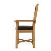 Grasmere Oak Carver Dining Chair With Brown Leather Seat - 10% OFF SPRING SALE - 8