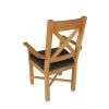 Grasmere Oak Carver Dining Chair With Brown Leather Seat - 10% OFF SPRING SALE - 9