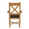 Grasmere Oak Carver Dining Chair With Brown Leather Seat - 20% OFF WINTER SALE - 10