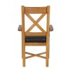 Grasmere Oak Carver Dining Chair With Brown Leather Seat - 10% OFF SPRING SALE - 10