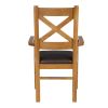 Windermere Cross Back Oak Carver Dining Chair With Brown Leather Seat - SPRING SALE - 6