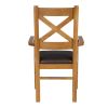 Windermere Cross Back Oak Carver Dining Chair With Brown Leather Seat - 20% OFF SPRING SALE - 6