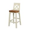 Billy Cross Back Cream Painted Assembled Bar Stool Solid Oak Seat - 10% OFF SPRING SALE - 7