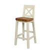 Billy Cross Back Cream Painted Bar Stool Solid Oak Seat - 10% OFF SPRING SALE - 7