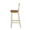 Billy Cross Back Cream Painted Bar Stool Solid Oak Seat - 10% OFF SPRING SALE - 8