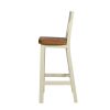 Billy Cross Back Cream Painted Assembled Bar Stool Solid Oak Seat - 10% OFF SPRING SALE - 8