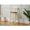 Billy Cross Back Cream Painted Bar Stool Solid Oak Seat - 10% OFF SPRING SALE - 2