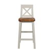 Billy Cross Back Grey Painted Bar Stool With Solid Oak Seat - 25% OFF SPRING SALE - 5