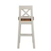 Billy Cross Back Grey Painted Bar Stool With Solid Oak Seat - 25% OFF SPRING SALE - 7