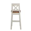 Billy Cross Back Grey Painted Bar Stool With Solid Oak Seat - 20% OFF SPRING SALE - 7