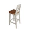 Billy Cross Back Grey Painted Bar Stool With Solid Oak Seat - 20% OFF SPRING SALE - 8