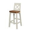 Billy Cross Back Grey Painted Bar Stool With Solid Oak Seat - 25% OFF SPRING SALE - 4