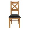 Windermere Cross Back Oak Chair With Black Leather Seat - 10% OFF SPRING SALE - 4