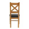 Windermere Cross Back Oak Chair With Black Leather Seat - 10% OFF SPRING SALE - 7