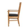 Chelsea Solid Oak Brown Leather Carver Dining Chair - 10% OFF CODE SAVE - 6